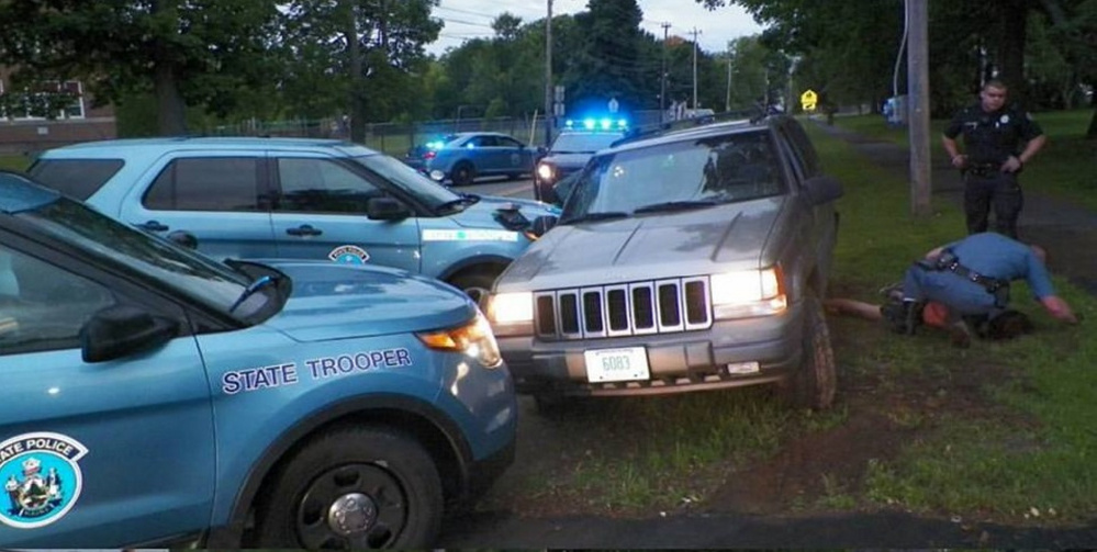 Police were led on a nearly 50-mile chase Tuesday on Interstate 95. Police used a precision immobilization technique in which a pursuing car bumps the fleeing car, causing it to go sideways, to bring the car to a halt on Broadway in Bangor, where police apprehended Christos Kassaras of Goffstown, New Hampshire.