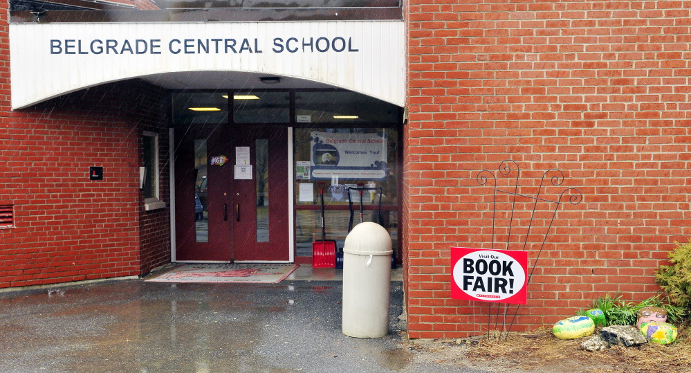 This Thursday April 7, 2016, photo shows the Belgrade Central School. A ballot measure for Belgrade schools to start the process of leaving Regional School Unit 18 is dividing residents.