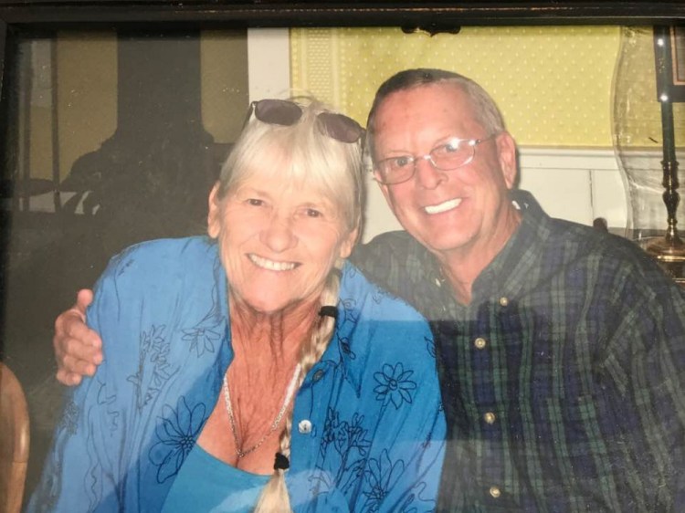 Joan Hoag, left, and Dave Murdoch, who live part of the year in Starks and on the beach west of Tampa, Florida, say they will see what Hurricane Irma does before they move to higher ground.