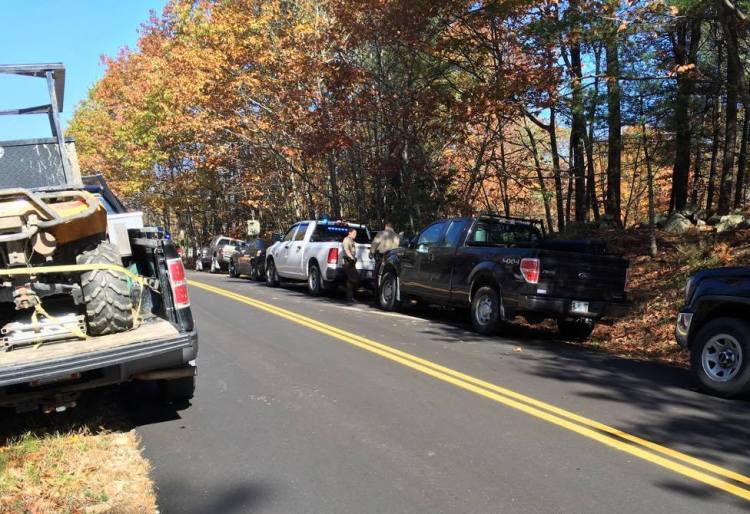 This is the scene where a woman was shot and killed off of Greenwood Mountain Road in Hebron on Saturday morning.