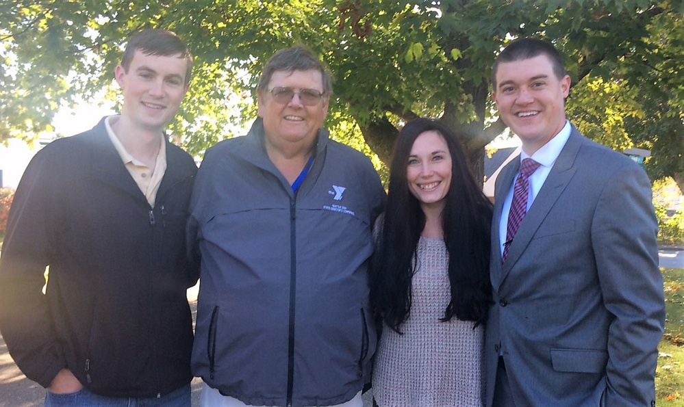 New Winthrop Lakes Region Chamber of Commerce board members are, from left, Tanner Webb, of Webb & Sons; Lonney Steeves, Winthrop Area YMCA executive director; Winter Adams, yoga instructor and studio manager at the Big White Barn in Readfield; and Michael Cleary, a financial advisor at Edward Jones Investments in Winthrop.