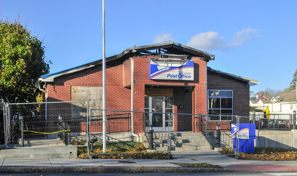 This Friday photo shows the post office in Winthrop, which was destroyed by fire earlier this year.