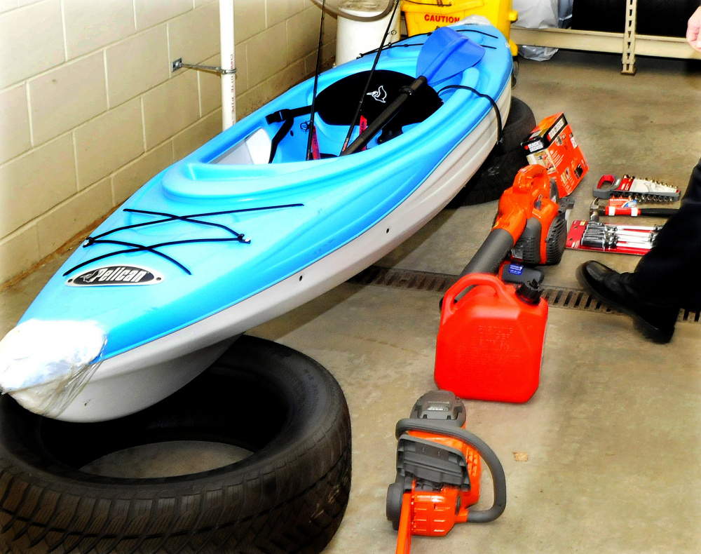 Waterville police have recovered most of the items stolen sometime Sunday from the Sukeforth Family Festival of Trees at the Hathaway Creative Center in Waterville, including a kayak, tools, fishing equipment and a chain saw. Bobby Campbell, a transient, was charged Wednesday with burglary and theft.