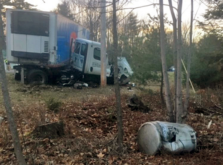 A near, head-on crash between a passenger vehicle and tractor trailer killed one person Saturday in Fairfield.