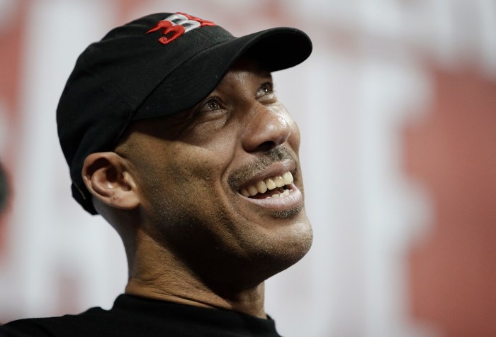 LaVar Ball, father of Los Angeles Lakers' Lonzo Ball and UCLA player LiAngelo Ball, watches an NBA summer league game last July in Las Vegas.