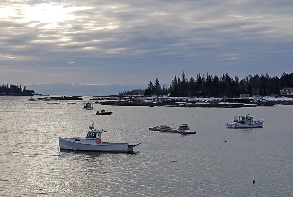 Paul Benner of Thomaston left to go clamming from the former Great Mussel Farm dock off Long Cove Road in St. George. This photo was taken Friday morning from the dock.