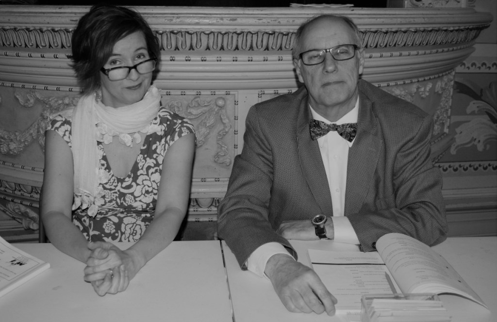 Karen Lipovsky as Rona Lisa Peretti, left, and David Marshall as Vice Principal Douglas Panch.