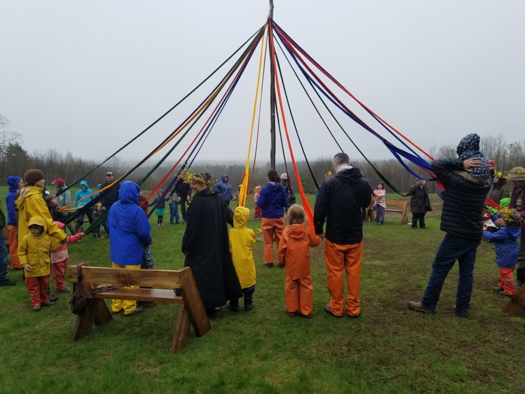 Maypole dance at Juniper Hill School.