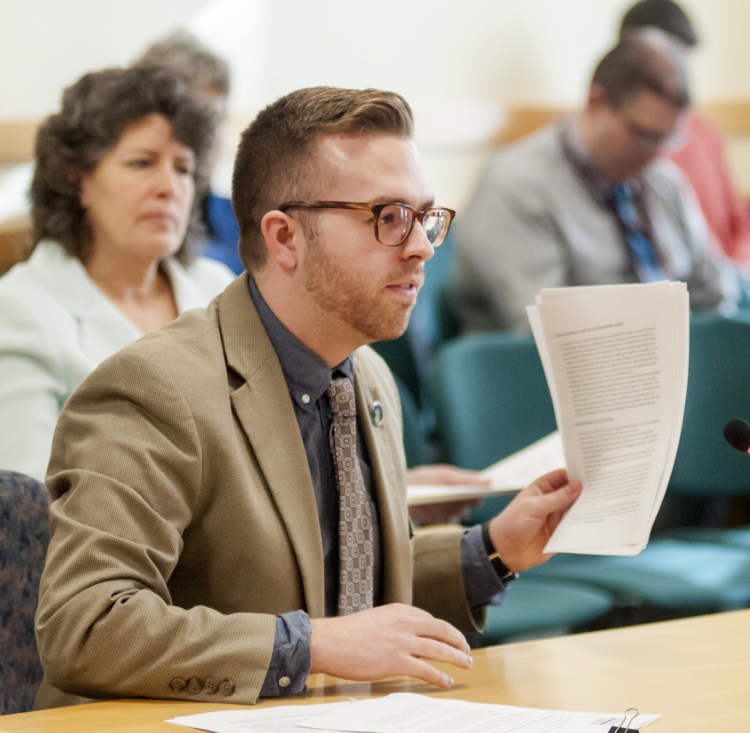 Rep. Ryan M. Fecteau, D-Biddeford, asks the Government Oversight Committee to look into the rollout of the new state unemployment compensation software during an meeting March 23 in the Burton M. Cross State Office Building in Augusta. The investigation awaits a green light from the committee, which is scheduled to meet on Thursday.