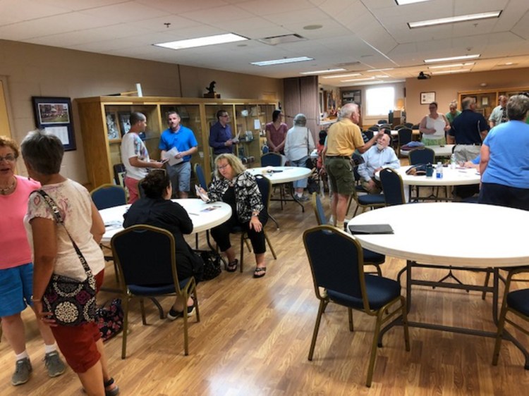 About 50 people turned out for the Waterville City Democratic Committee caucus Monday at the Alfond Youth Center where residents sought to choose candidates for City Council, wards 1, 3, 5 and 7, and Waterville Board of Education, wards 1 and 7.