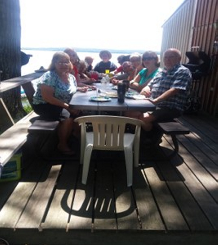 From left are Paulette Chapman, Myra Chaloult, Candy Lucore, Cheryl Reid, Claude Francke, Bill Cunningham, Milton and Charlotte Sinclair and Bob Brown.