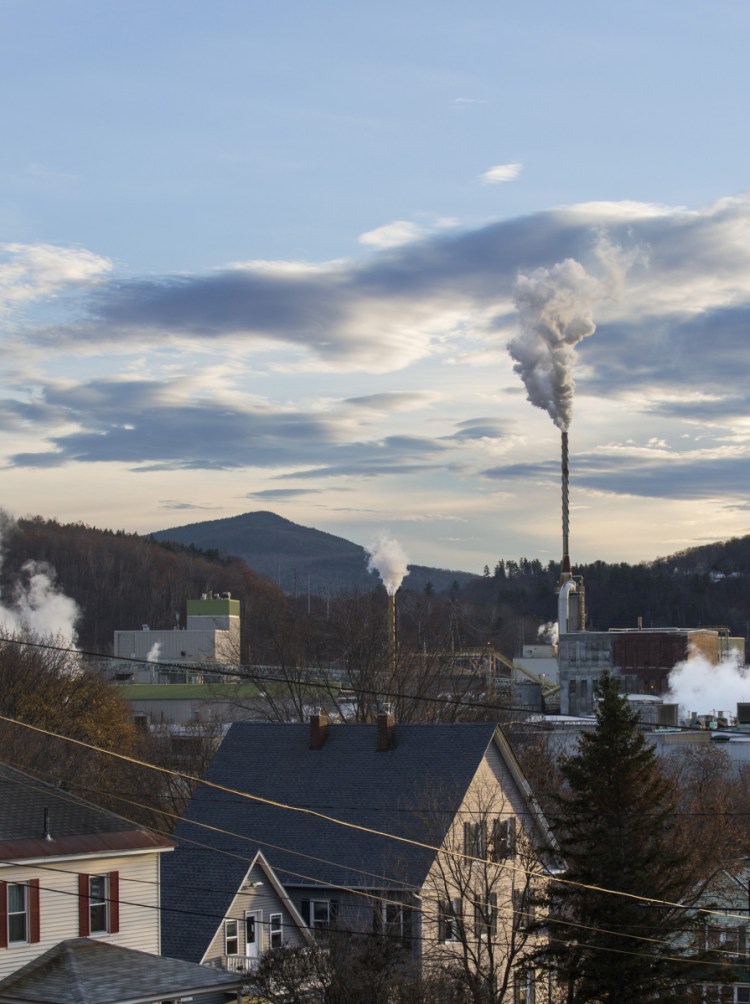 The Rumford mill, as seen in 2016 from Mexico, Maine, across the Androscoggin River. Last week ND Paper, a subsidiary of Hong Kong-based Nine Dragons Paper, announced plans to invest $111 million to boost efficiency at its Rumford mill.