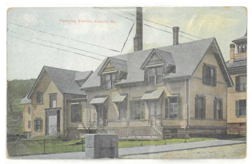 This postcard shows one of the missing horse troughs in front of the pumping station in Auburn, but no photographs have been recovered for the second trough.