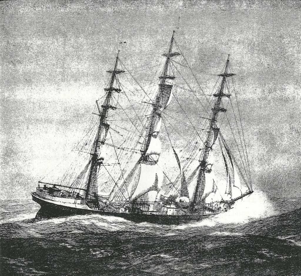The ship "Bangalore" which carried a couple from Searsport to San Francisco "around the horn" in 1906, for a honeymoon trip that was more adventurous than romantic.