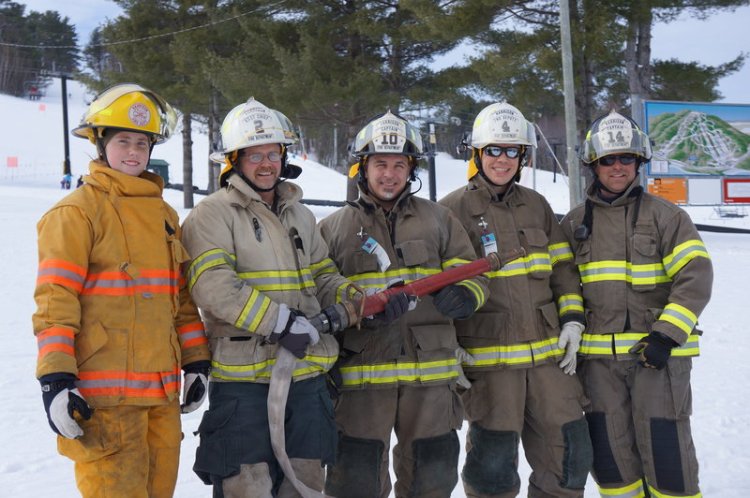 Members of the Harrison Fire Department won the Mary’s Firemen for a Cure ski and fundraising competition at Shawnee Peak in Bridgton in 2014. This year's event is canceled.