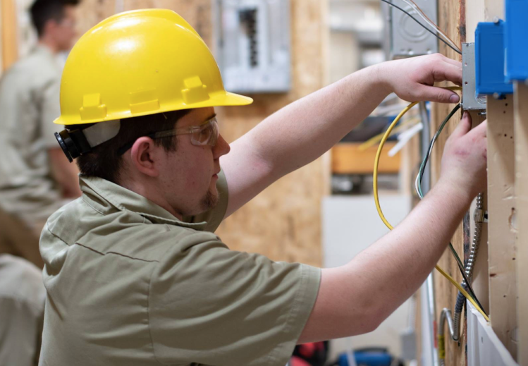 Isaiah Shuman, an Electrical Technology student from Lawrence High School in Fairfield.