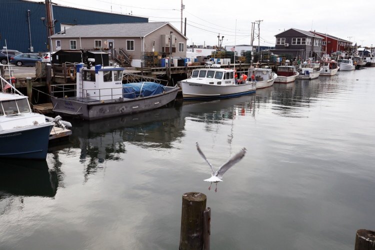 Boats line the edge of Union Wharf. 