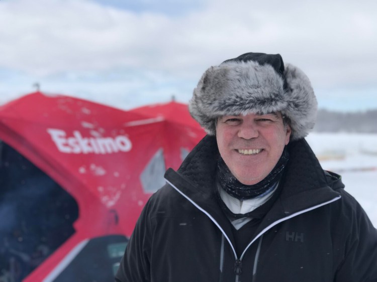 Two-time Olympic speed skater Marc Pelchat traveled from his Wisconsin home to his home state of Maine to compete in this weekend's 10th annual Maine Pond Hockey Classic in Sidney.