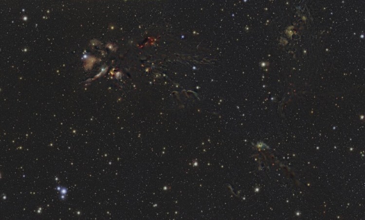 This image shows the L1688 region in the Ophiuchus constellation. Astronomers have created a stunning mosaic of stellar nurseries hiding in our galactic backyard. The montage, published Thursday reveals five vast star-forming regions less than 1,500 light-years away. 